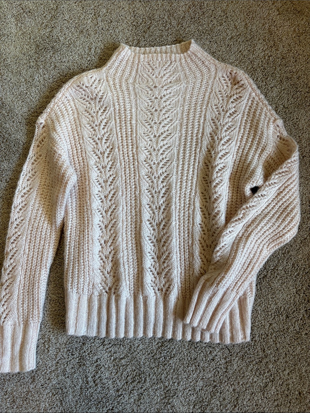 LC Lauren Conrad Light Cream Cable Turtleneck Sweater